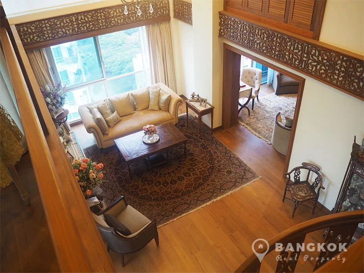 The Rajdamri Stunning Thai Colonial 3 Bed Duplex Penthouse to rent
