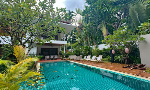 SALE ขายบ้านเดี่ยวสไตล์รีสอร์ทพร้อมสระว่ายน้ำส่วนตัว อุดมสุข Udomsuk Resort Stye 4+1 Bed house with private pool